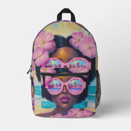 Tropische Schönheit in Rosa Bedruckter Rucksack