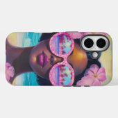 Tropische Schönheit in Rosa Case-Mate iPhone Hülle (Rückseite (Horizontal))