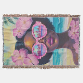 Tropische Schönheit in Rosa Decke