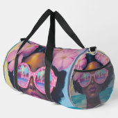 Tropische Schönheit in Rosa Duffle Bag (Rechte Ecke)