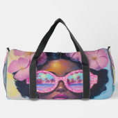 Tropische Schönheit in Rosa Duffle Bag (Rückseite)