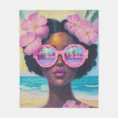 Tropische Schönheit in Rosa Fleecedecke (Vorderseite)