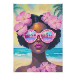 Tropische Schönheit in Rosa Fotodruck