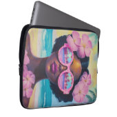 Tropische Schönheit in Rosa Laptopschutzhülle (Vorne Rechts)