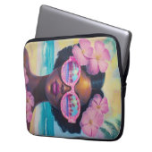 Tropische Schönheit in Rosa Laptopschutzhülle (Vorderseite Links)