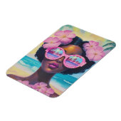 Tropische Schönheit in Rosa Magnet (Linke Seite)