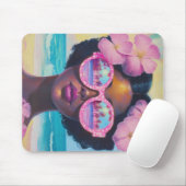 Tropische Schönheit in Rosa Mousepad (Mit Mouse)