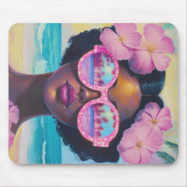 Tropische Schönheit in Rosa Mousepad