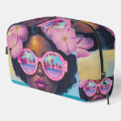 Tropische Schönheit in Rosa Waschbeutel (Rechte Ecke)