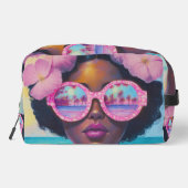 Tropische Schönheit in Rosa Waschbeutel (Rückseite)