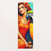 Tropische Schönheit und blauer Papagei Yogamatte (Rückseite)