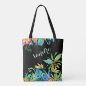 Tropische schwarze mit Blumenmutter des Bräutigams Tasche (Rückseite)