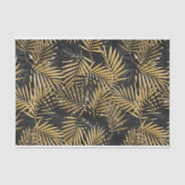 TROPISCHE SCHWARZE UND GOLD-BLÄTTER SEIDENPAPIER