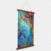 Tropische Seascape Beach Ozeanwellen Wandteppich Mit Holzrahmen (Gewinkelt)