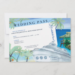 Tropische Seascape Zielort Hochzeitspass Einladung