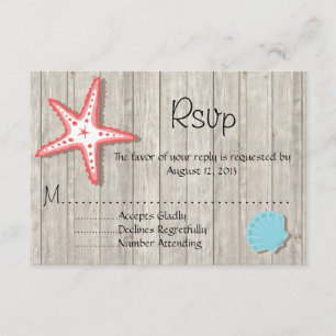 Tropische Seashell Wedding RSVP-Karten RSVP Karte