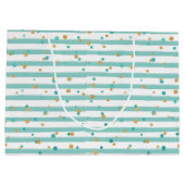 Tropische SEAsons Grüße, Aquamarine Streifen, Punk Große Geschenktüte (Rückseite)