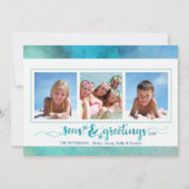 Tropische SEAsons Grüße Drei Fotos Feiertagskarte (Vorderseite)