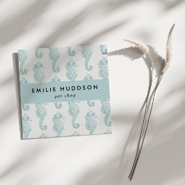 Tropische Seepferde, Fischladen, Pet Shop, Aquarie Quadratische Visitenkarte