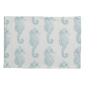 Tropische Seepferde, Seepferd Muster - Blau grau Kissenbezug (Rückseite)