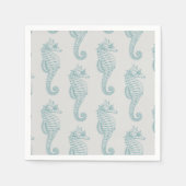 Tropische Seepferde, Seepferd Muster - Blau grau Serviette (Vorderseite)