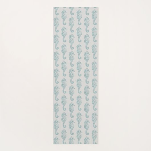 Tropische Seepferde, Seepferd Muster - Blau grau Yogamatte (Rückseite)