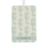 Tropische Seepferde, Seepferd Muster, Ihr Name Autolufterfrischer (Rückseite)