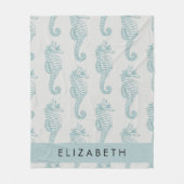 Tropische Seepferde, Seepferd Muster, Ihr Name Fleecedecke (Vorderseite)