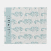 Tropische Seepferde, Seepferd Muster, Ihr Name Fleecedecke (Vorderseite (Horizontal))