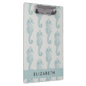 Tropische Seepferde, Seepferd Muster, Ihr Name Klemmbrett (Rechts)