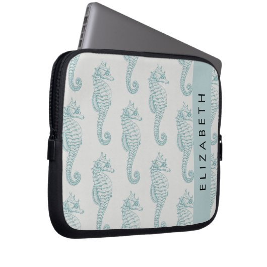 Tropische Seepferde, Seepferd Muster, Ihr Name Laptopschutzhülle (Vorne Rechts)