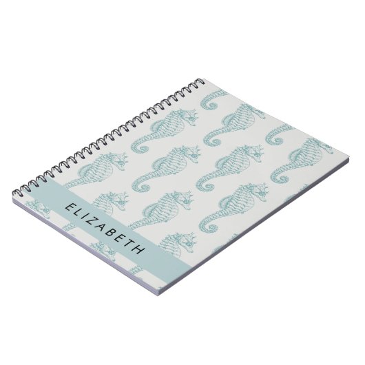 Tropische Seepferde, Seepferd Muster, Ihr Name Notizblock (Linke Seite)