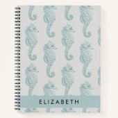 Tropische Seepferde, Seepferd Muster, Ihr Name Notizblock (Vorderseite)