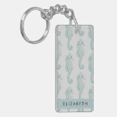 Tropische Seepferde, Seepferd Muster, Ihr Name Schlüsselanhänger (Vorderseite links)