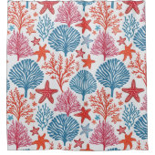 Tropische Seesterne und Korallen Duschvorhang (Vorderseite)