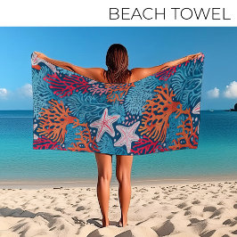 Tropische Seesterne und Korallen Strandtuch
