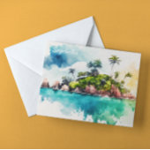 Tropische Seychellen-Inseln Malerei Postkarte