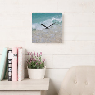 Tropische Shoreline Bliss #1 #ocean #wall #art Quadratische Wanduhr