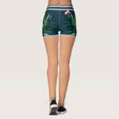 Tropische Shorts Rosa Blume Fake Bare Legs Streife Leggings (Rückseite)