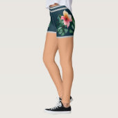 Tropische Shorts Rosa Blume Fake Bare Legs Streife Leggings (Links)