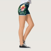 Tropische Shorts Rosa Blume Fake Bare Legs Streife Leggings (Rechts)