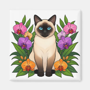 tropische siamesische Katzenmagnet Magnet