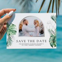 Tropische Silber Monstera Palme Foto Hochzeit