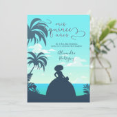 Tropische Silhouette Charro Quinceanera Einladung (Stehend Vorderseite)