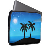 Tropische Silhouette mit Mond und Sternen Laptopschutzhülle (Vorne Rechts)