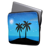 Tropische Silhouette mit Mond und Sternen Laptopschutzhülle (Vorderseite Links)