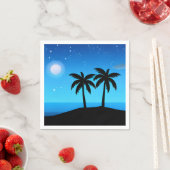 Tropische Silhouette mit Mond und Sternen Serviette (Beispiel)