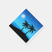 Tropische Silhouette mit Mond und Sternen Serviette (Ecke)