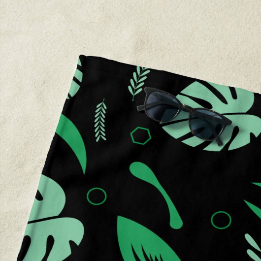 Tropische Sommer-Blätter - ganz nach Weiß benannt Strandtuch (Beispiel)