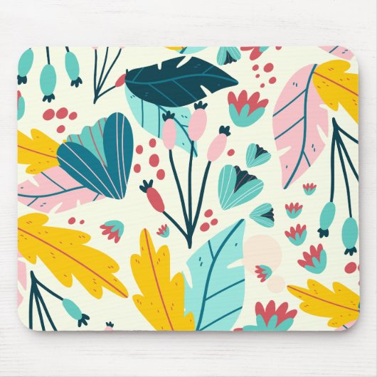 Tropische Sommer-Blätter Mousepad (Vorne)